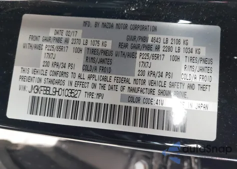 2017 Mazda Cx-5 Sport from USA, damaged, VIN JM3KFBBL9H0103527